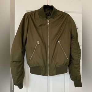 Topshop Olive Green Womens Bomber Size 4